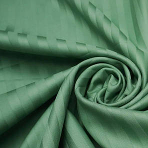 Зелена однотонна тканина 240 см для постільної білизни, Страйп-сатин смуга 100% бавовна, у рулоні (60 м), фото 2