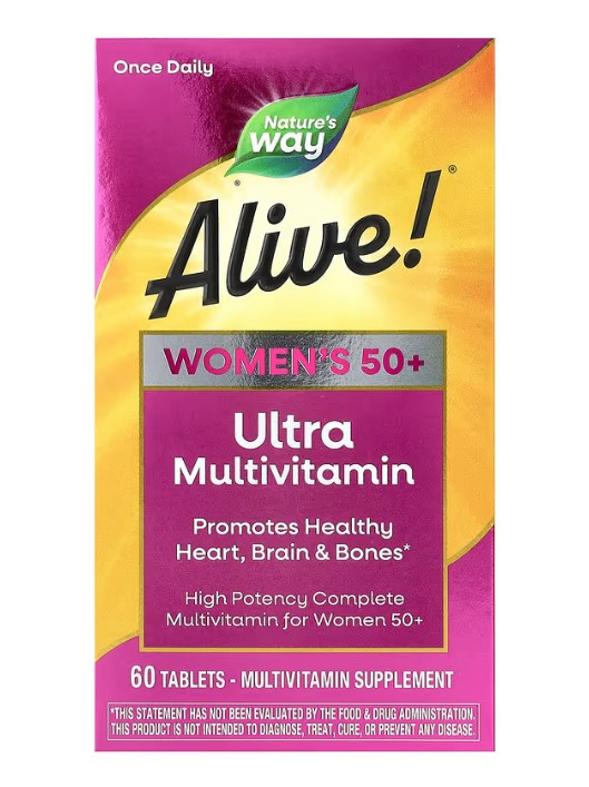 Ультраефективні мультивітаміни для жінок 50+ Alive! Once Daily Nature's Way 60 таблеток