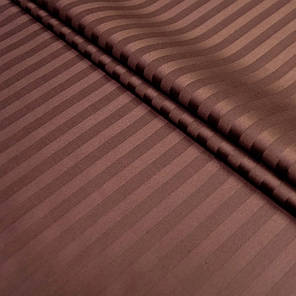 Бавовняна тканина 240 см для постільної білизни Страйп-сатин смуга однотонний коричневий у рулоні (60 м), фото 2