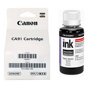 Друкуюча голівка Canon Pixma QY6-8002 Black G1400/G2400/G3400 + Чорнило ColorWay Canon CW-CP490 Bk01, фото 1