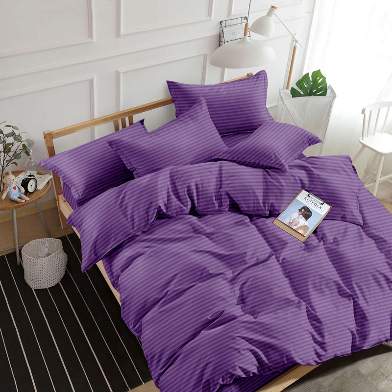 Фіолетовий Страйп-сатин смужка однотонний 240 см у рулоні (60 м), натуральна бавовняна тканина для постільної білизни