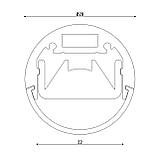 Профіль накладний круглий 26мм. з розсіювачем LP031 (чор) 2 м.п, фото 3