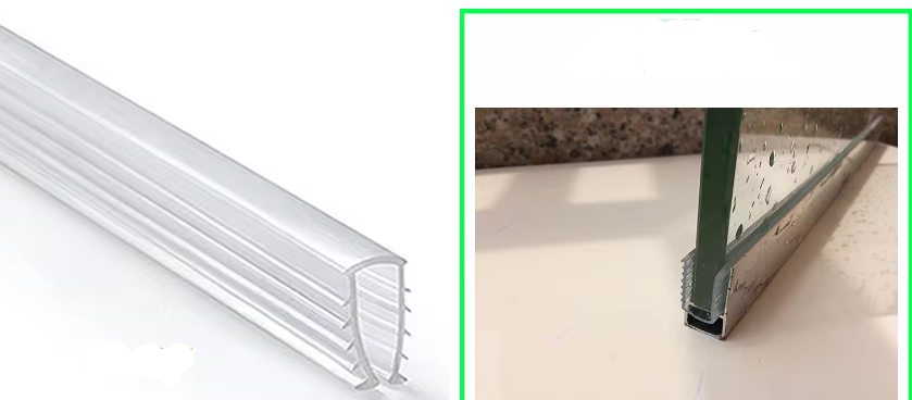 Уплотнитель для душевых кабин, гидромассажных боксов П-обр.(4-5 mm) рассчитан под толщину стекла 4-5 мм.