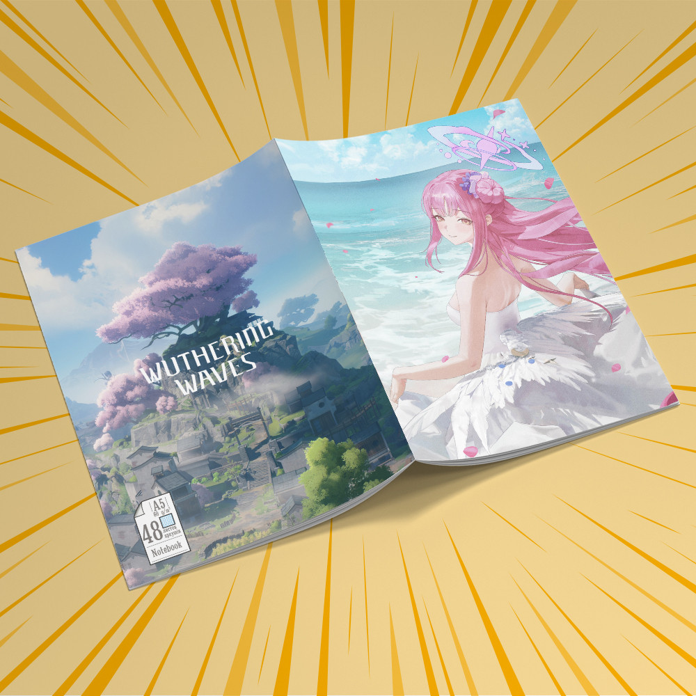 Зошит А5 48 арк. на скобі у клітинку 60 гр.м² Wuthering Waves 004