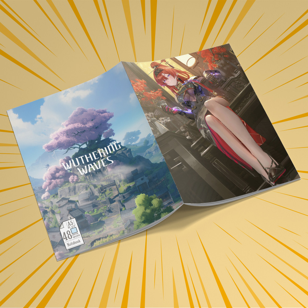 Зошит А5 48 арк. на скобі у клітинку 60 гр.м² Wuthering Waves 005