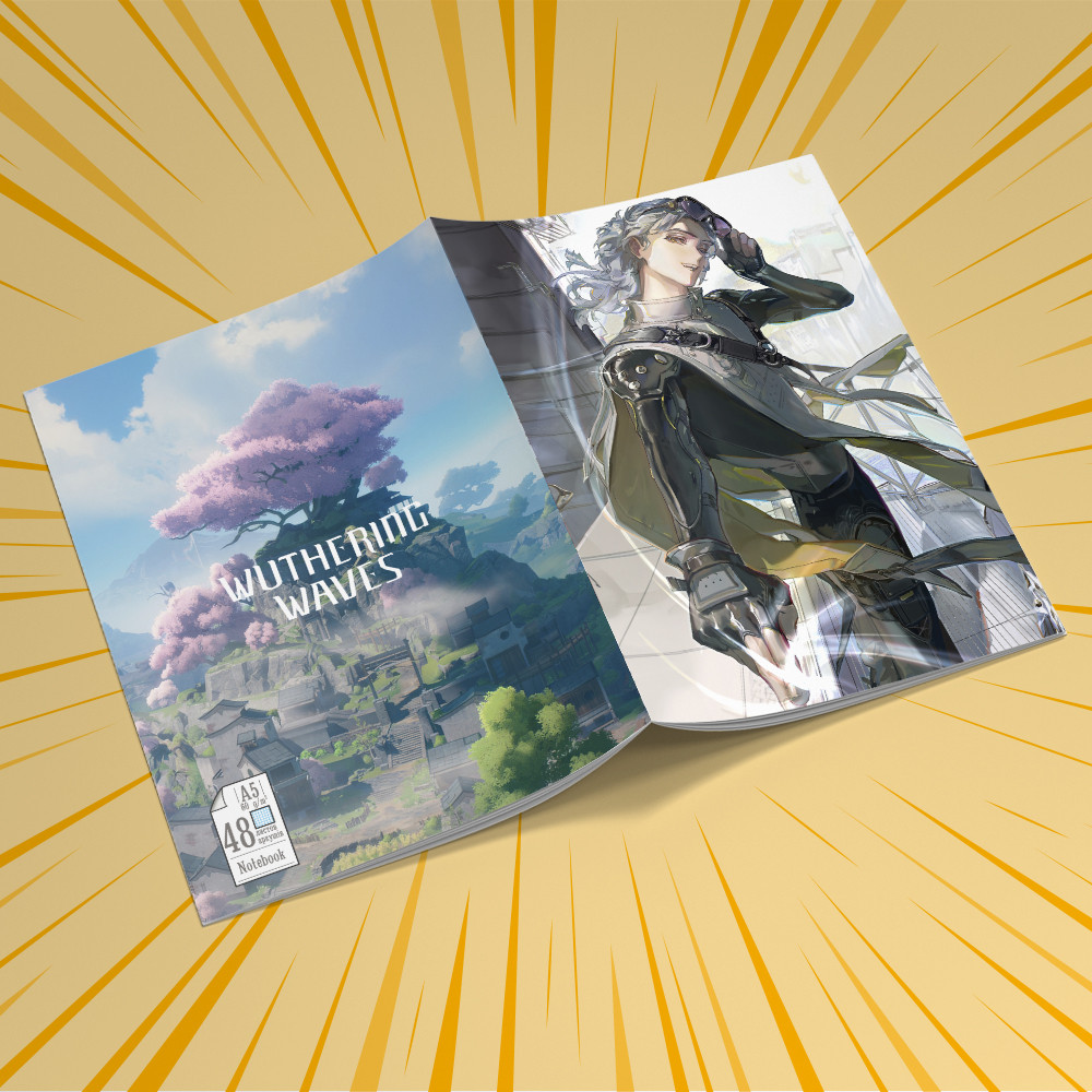 Зошит А5 48 арк. на скобі у клітинку 60 гр.м² Wuthering Waves 017
