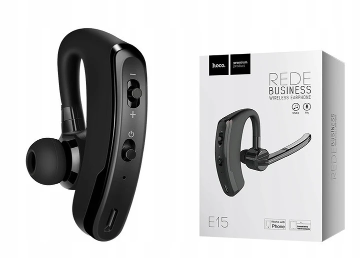 Гарнітура Hoco E15 Rede business Bluetooth (Чорний)