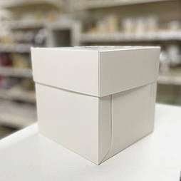 Коробка для бенто-торта 16×16×16 см, біла картонна