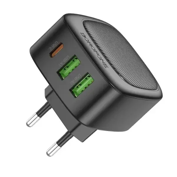 Мережевий адаптер Borofone BAS23A Lucky PD30W (Чорний)