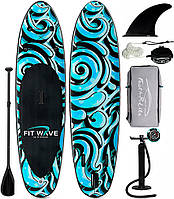 Надувна SUP дошка сап-борд FIT WAVE 305x81x15 см з насосом, веслом і чохлом