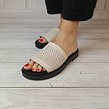 Жіночі шльопанці з натуральної шкіри в трьох кольорах, фото 4