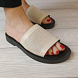 Жіночі шльопанці з натуральної шкіри в трьох кольорах, фото 5