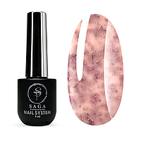 SAGA Base Leaf №13 молочно-рожева з рожевою поталлю, 9 мл