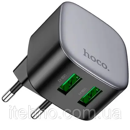 Мережевий адаптер Hoco CS34A Rayo dual-port QC3.0 18W (Чорний), фото 1