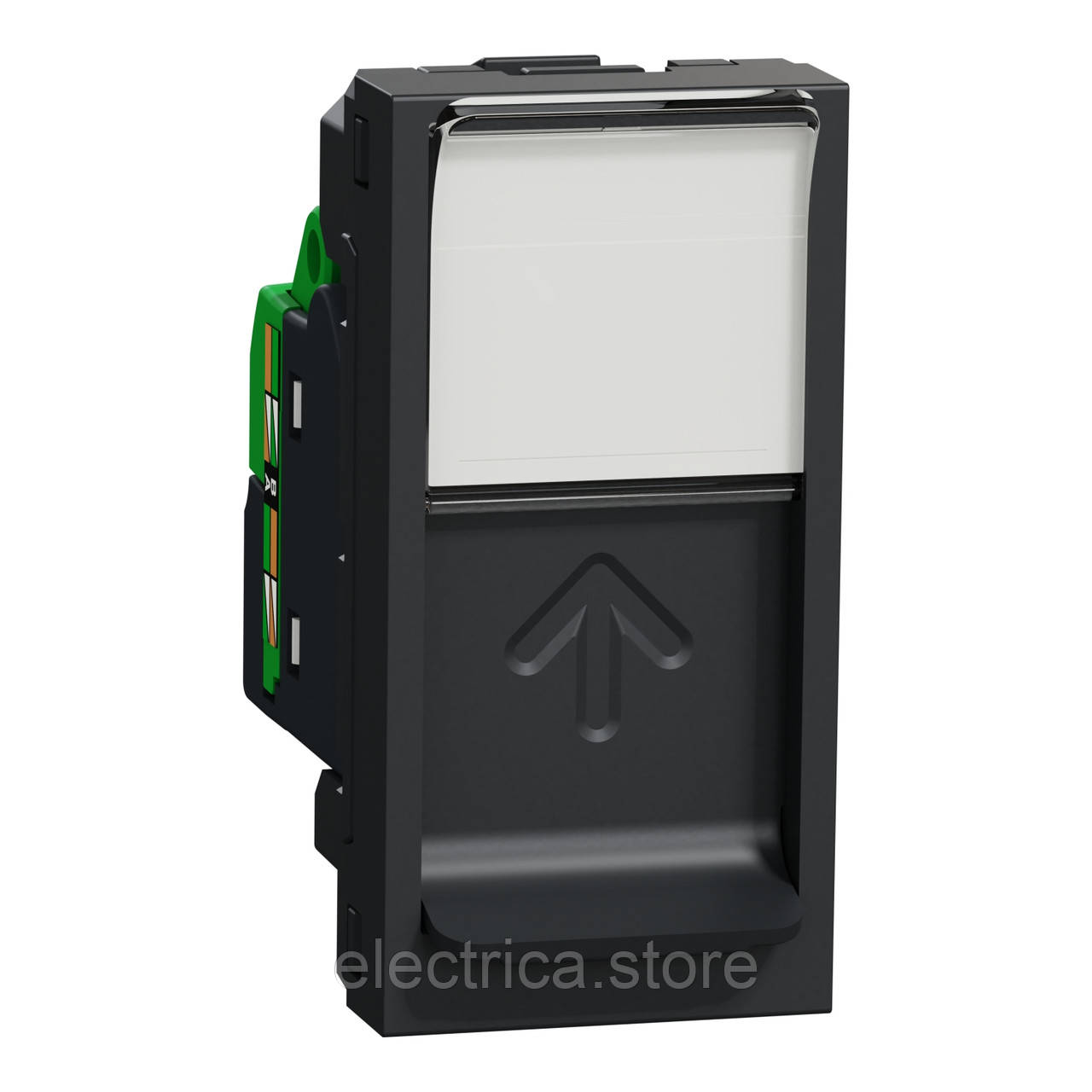 Розетка комп'ютерна RJ45 кат. 6 UTP 1 модуль Unica New антрацит NU341454, фото 1