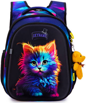 Рюкзак шкільний для дівчинки ортопедичний в 1-4 клас Котик яскравий SkyName R1-057, фото 1