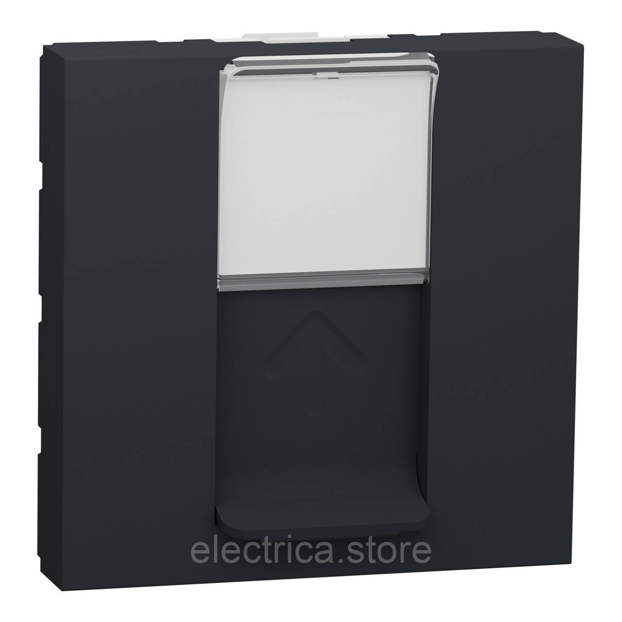 Розетка комп'ютерна RJ45, кат. 6 UTP 2 модулі Unica New антрацит NU341554, фото 1