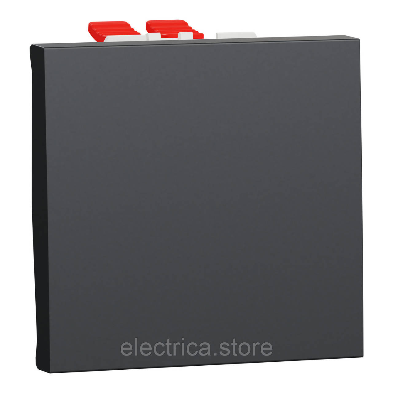 Вимикач 1-клавішний перехресний 2 модулі Unica New антрацит NU320554, фото 1