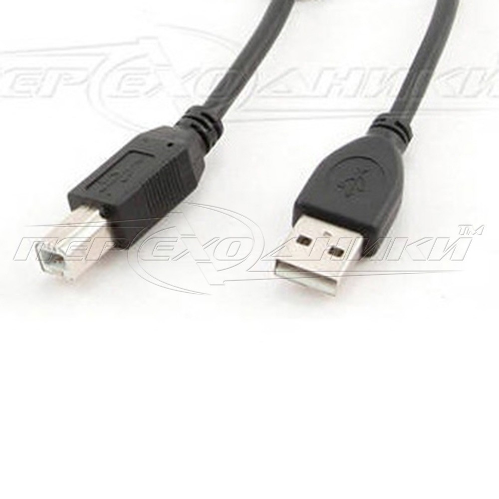 Кабель USB 2.0 AM — BM для принтера, чорний, 3 м