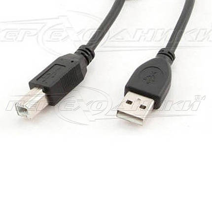 Кабель USB 2.0 AM — BM для принтера, чорний, 3 м, фото 1