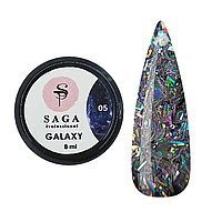 SAGA Galaxy glitter №05 прозорий з голографічними частинками, 8мл