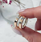 Сережки з золотими напайками і білими фіанітами Аврора, фото 2