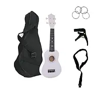 Набір Укулеле сопрано (white) + чохол + ремінь + каподастр + струни