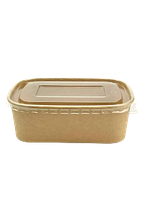 Прямокутна салатниця з кришкою / 750 мл заокруглена 50 шт