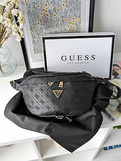 Бананка Guess чорний стеганий