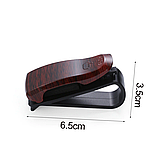 Тримач для окулярів. Аерографія дерево. Махагон. Якість! Авто кліпса для окулярів, фото 4