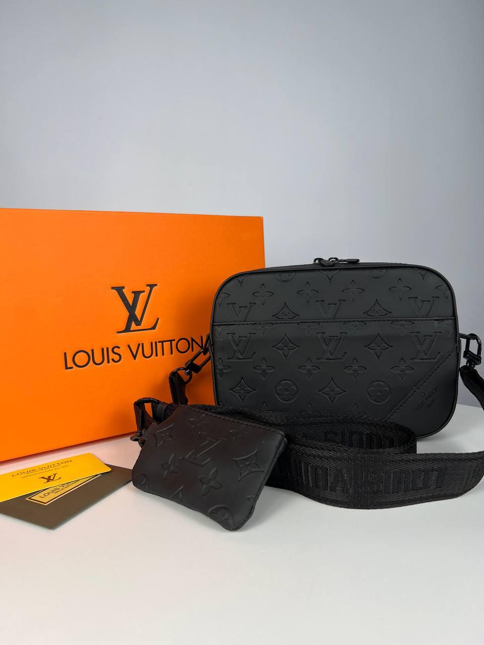 Сумка-месенджер Louis Vuitton 2 в 1 чорний monogram - у комплекті гаманець