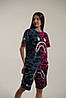 Футболка Bape A Bathing Ape Shark Blue & Purple Half Camo WGM T-Shirt - FA1112A1, фото 4