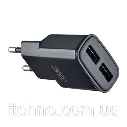 Мережевий адаптер XO L92C 2USB 2.4A EU (Чорний), фото 3