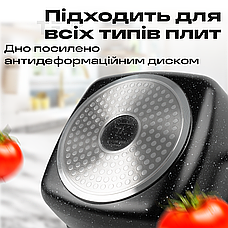 Набір посуду каструлі з мармуровим покриттям Top Kitchen TК00025 для індукції для кухні каструлі з товстим дном для кухні, фото 5