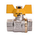 Кран кульовий прямий SOLOMON 1/2″ ВВ PN40 латунний посилений B1007, фото 2