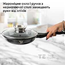 Набір посуду кастрюлі з мармуровим покриттям Top Kitchen TK00076 для індукції для кухні каструлі з товстим дном для кухні, фото 4