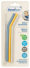 Набір силіконовий соломинкою (3шт) з йоршиком Dentistar