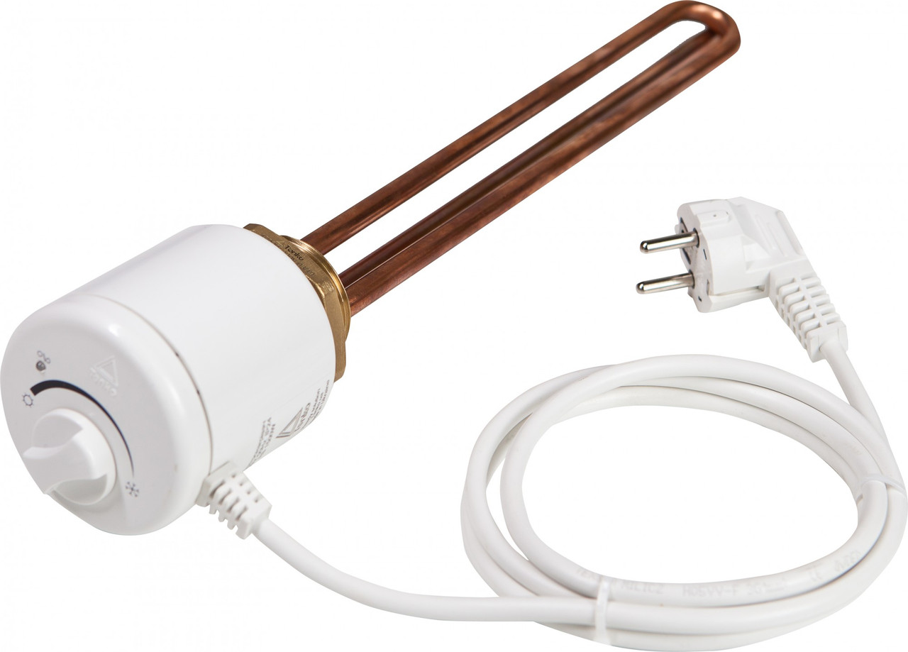 Тен RS 2,0 кВт, нарізь 1 "1/4, прямий, з термостатом, мідь Tenko