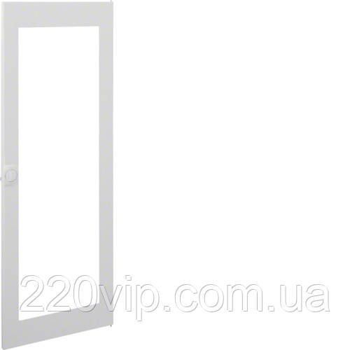 Двери для 5-рядного щита HAGER VOLTA белые с прозрачным окном, металл, VZ135N, бокс Хагер, шкаф, фото 1