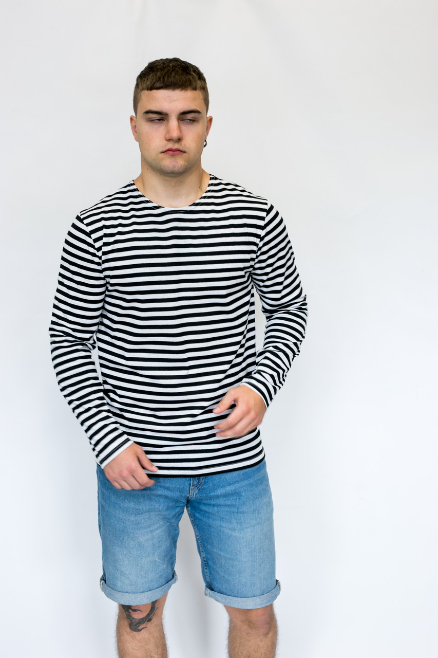 Тільник трикотажний, чорна смужка, розміри 42–60