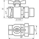 Кран кульовий прямий з американкою ARCO SENA 3/4″ PN 40 внутрішній-зовнішній 154105, фото 4