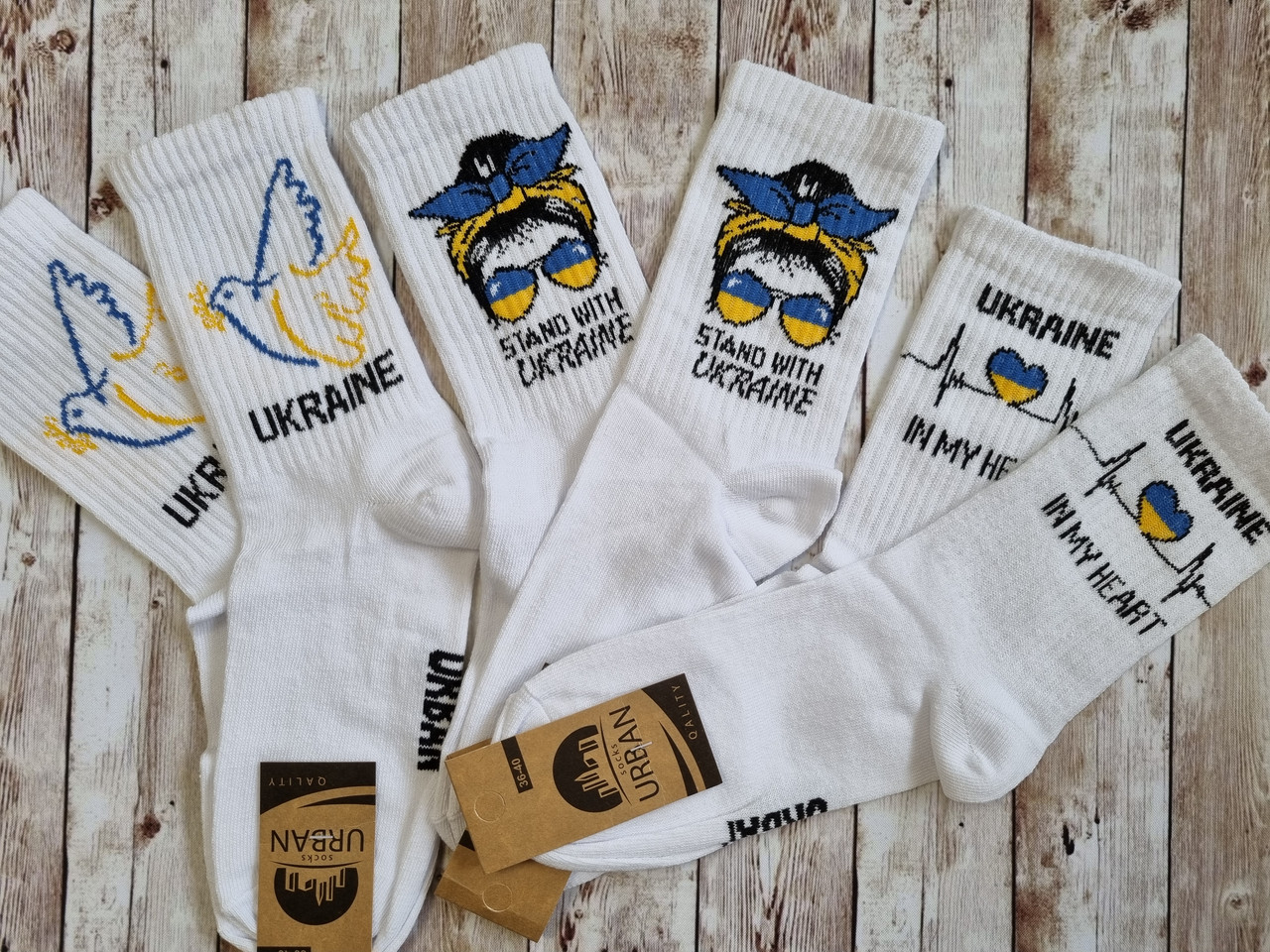 Жіночі шкарпетки середні ТЕННІС НЛ з написами 18-19 см 36-40 білий Ukraine.мове серце,