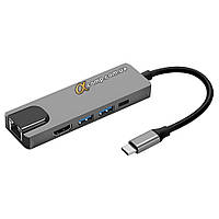 Хаб USB Type-C Frime 5in1 USB3.0 • PD • HDMI • RJ45