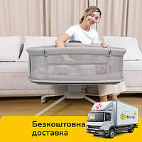 Ліжко для новонароджених 3в1 (музика, USB, таймер, москітна сітка) Mastela 3378 Grey