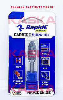 Борфреза твердосплавна по металу RapidE R5728 Тип H D=6mm (H0618М06) факел
