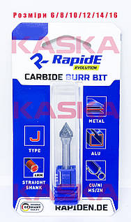 Борфреза твердосплавна по металу RapidE R5751 Тип J D=6mm (J0607M06) конусність - 60°