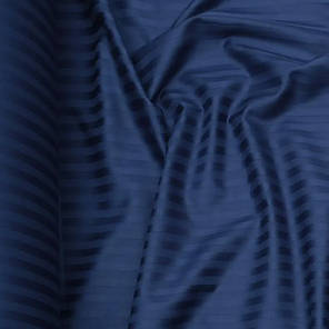 Бавовняна тканина 240 см для постільної білизни, однотонний страйп-сатин смужка синього кольору, у рулоні (60 м), фото 2