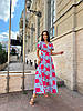 Красива літня довга сукня в квітковий принт з запахом на грудях та відкритою спинкою, норма та напівбатал, фото 10