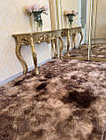 Хутряний ворсистий м'який килимок "Трівка" 200х90 см коричневий, фото 3