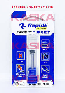 Борфреза твердосплавна по металу RapidE R5769 Тип N D=8mm (N0807M06) зворотній конус